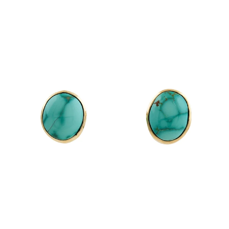 Hoop earrings with polished metal for a shiny and high-quality finish-Sierra Nevada Turquoise 14k Studs