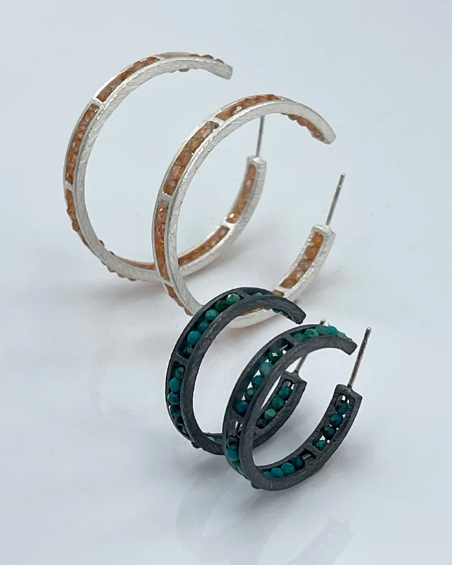 Hoop earrings with artistic filigree designs for an intricate, delicate finish-Heather Guidero Segment Hoop Earrings