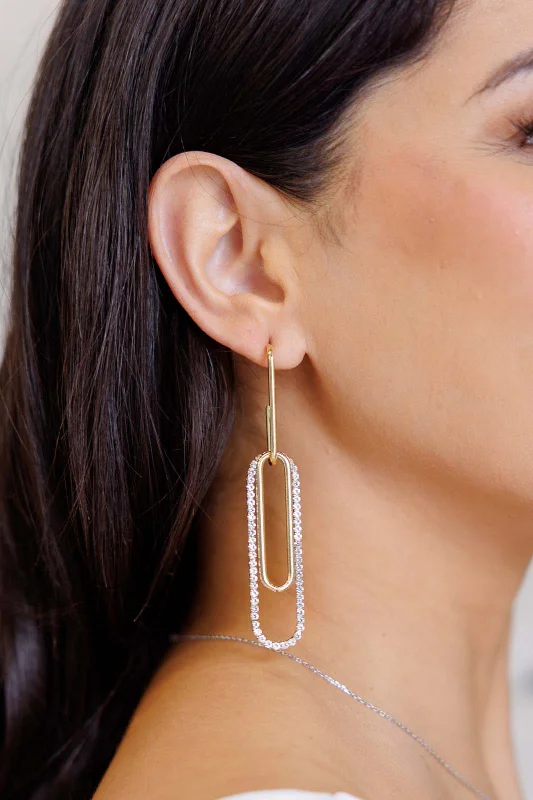 Hoop earrings with luxe velvet finishes for a rich and luxurious touch-Sonia Link Earrings In Gold - 11/22