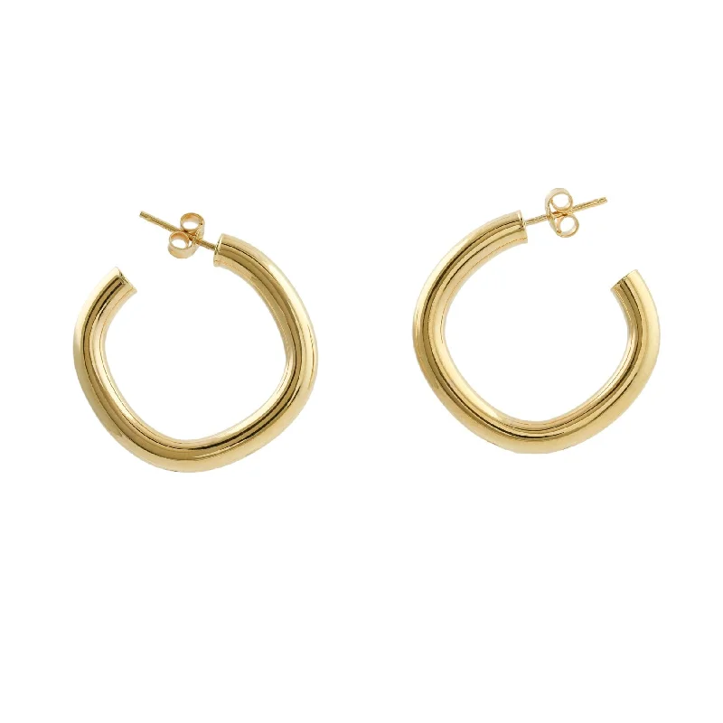 Best hoop earrings with enamel details for a colorful and modern look-10k Gold x  5mm Squoval Hoop Earrings