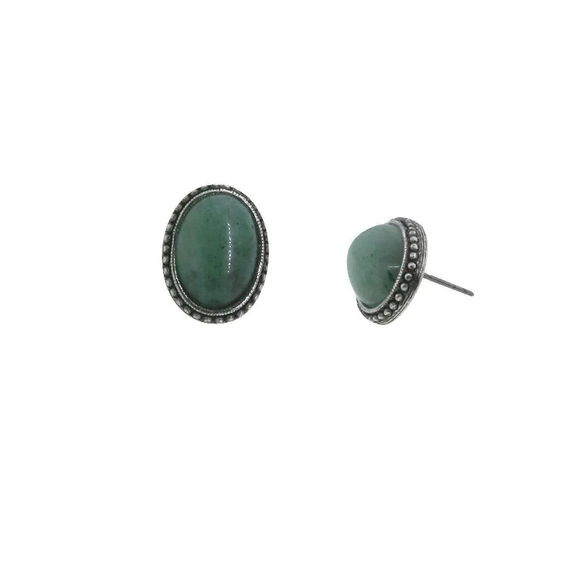 Best hoop earrings with multi-colored gemstones for a vibrant and lively touch-T.R.U. Antiqued Genuine Green Aventurine Post Earrings