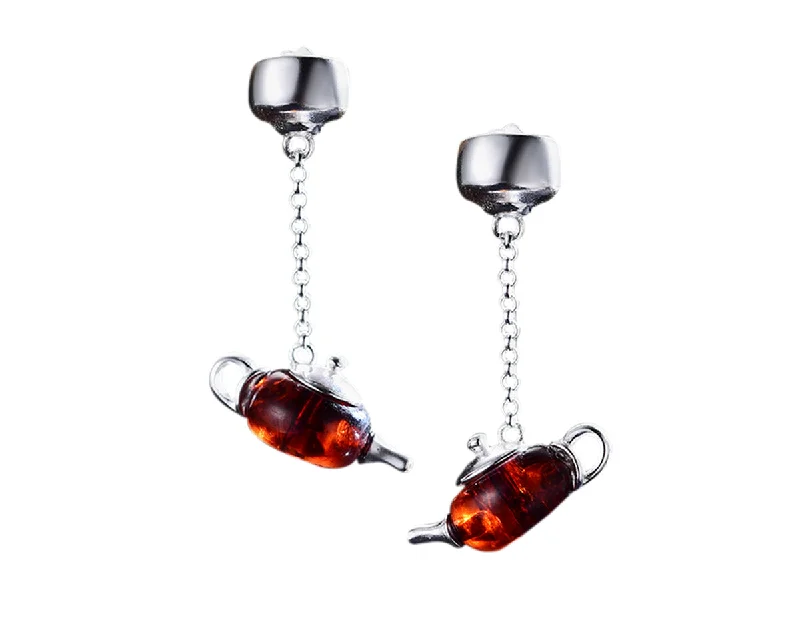 Hoop earrings with abstract shapes for an artistic and creative touch-Teapot Earring