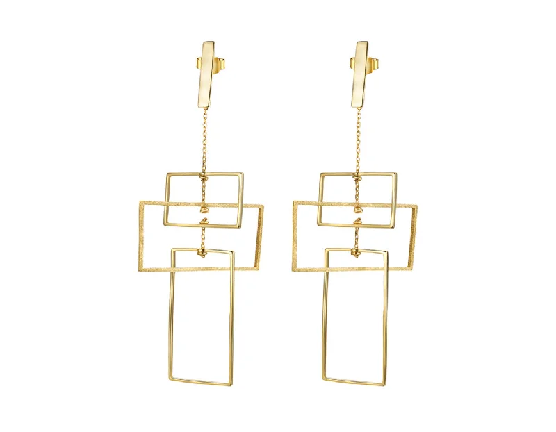 Best hoop earrings with tribal designs for a cultural and exotic aesthetic-Tri-Rectangular Earring