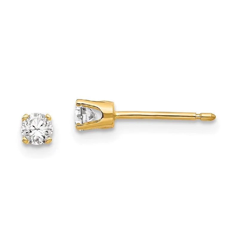 Lead Free Stud Earrings for Health -14k 3mm CZ stud earrings