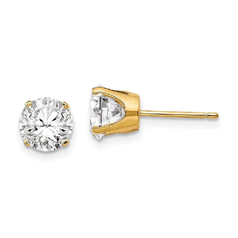 Tarnish Resistant Stud Earrings for Longevity -14k 6.5mm CZ stud earrings