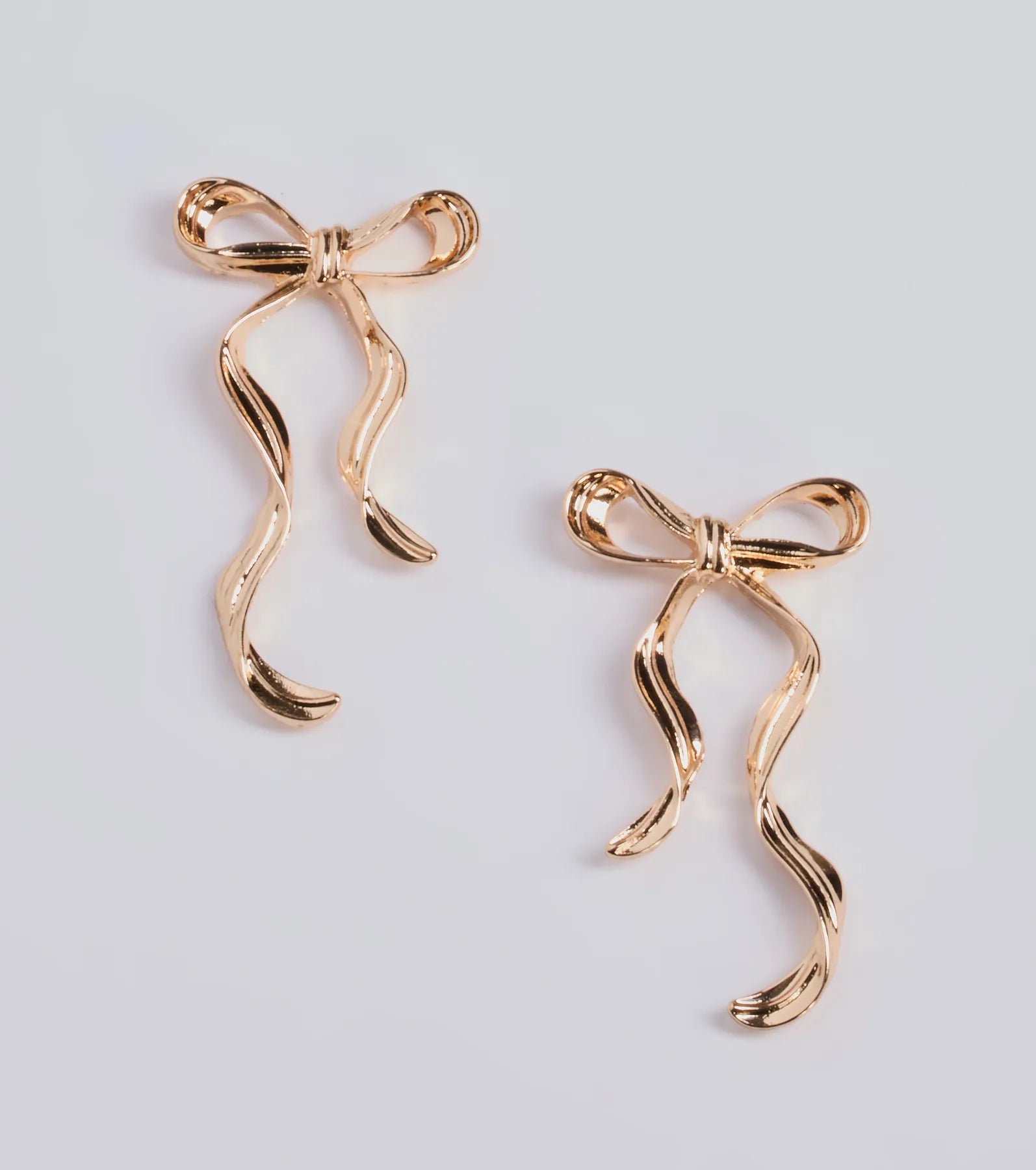 Stud Earrings for Gym Workout -Adorable Glamour Long Bow Stud Earrings