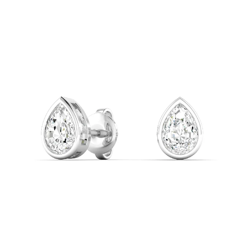 Star Shaped Stud Earrings for Charm -Pear Bezel Diamond Stud Earrings