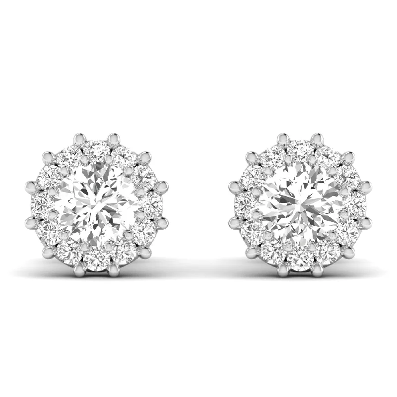 Minimalist Stud Earrings with Simplicity -Dazzling Diamond Halo Stud Earrings