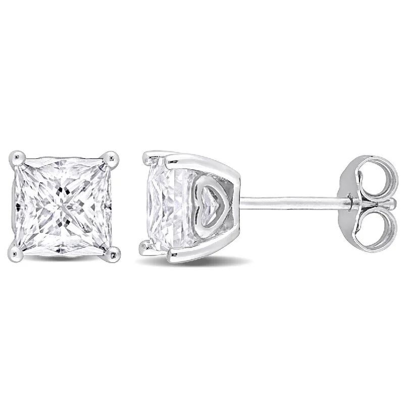 Stud Earrings for Mother's Day -Eternally Yours 2 1/2ct DEW Square Created Moissanite Stud Earrings in Sterling Silver