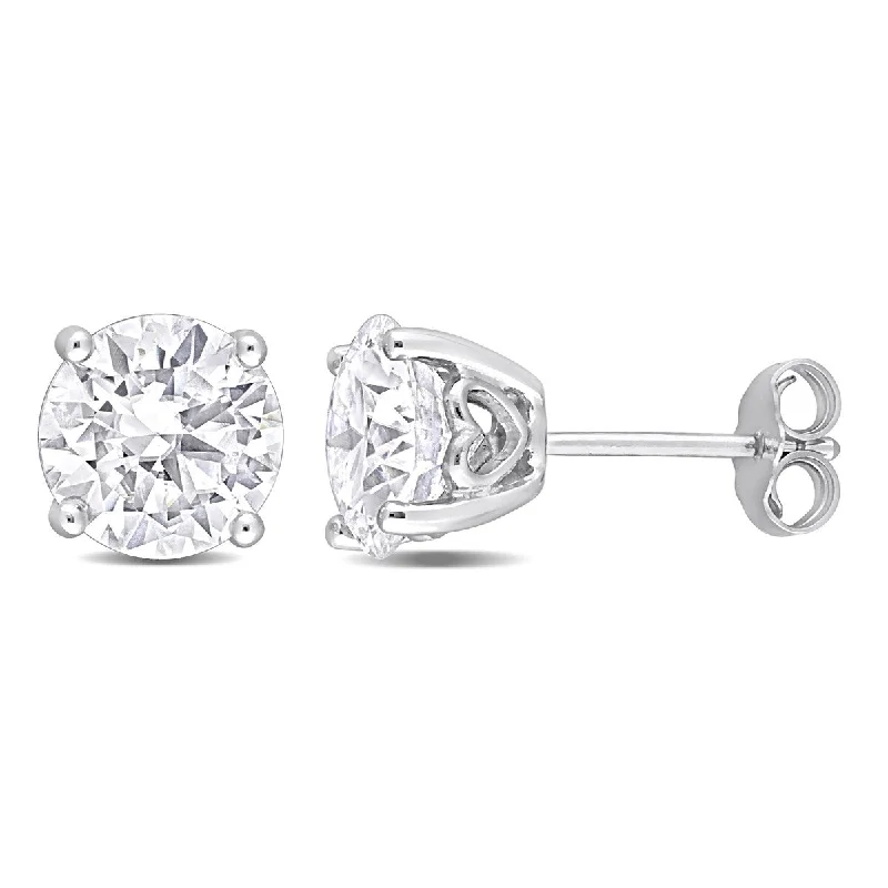 Stud Earrings for Casual Outfit -Eternally Yours 3 3/4 DEW Created Moissanite Stud Earrings in Sterling Silver