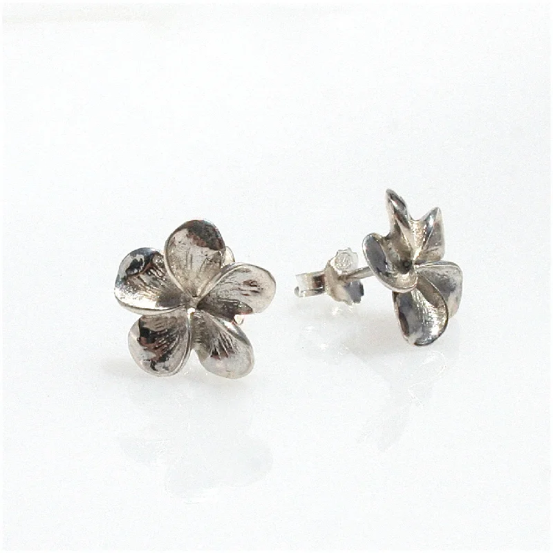 Small Stud Earrings for Delicate -Frangipani Sterling Silver Stud Earrings