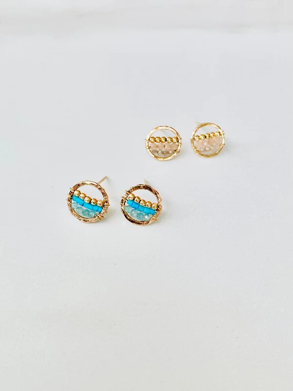 Push Back Stud Earrings for Convenience -Gemscape Stud Earrings