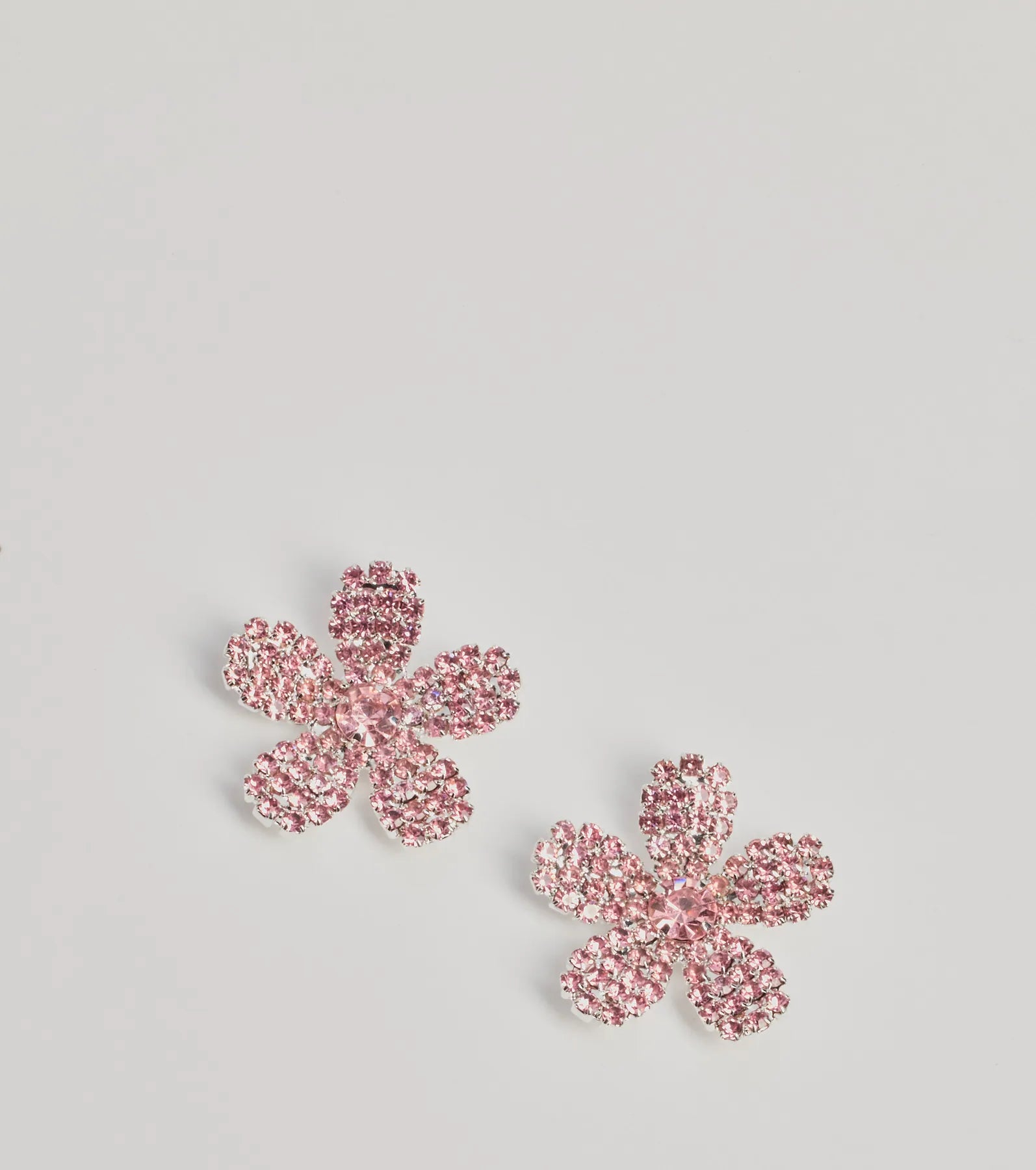 Stud Earrings for Prom Night -Glam Beauty Rhinestone Flower Stud Earrings