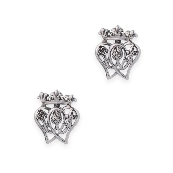 Stud Earrings with Embossed Patterns -Luckenbooth Inspired Stud Earrings