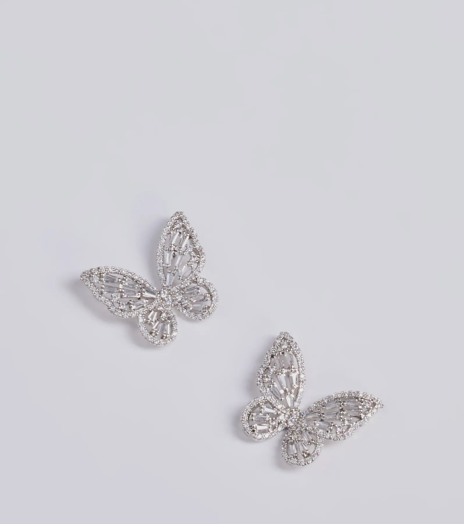 Stud Earrings for Birthday Celebration -Luxe Charm Cubic Zirconia Butterfly Stud Earrings