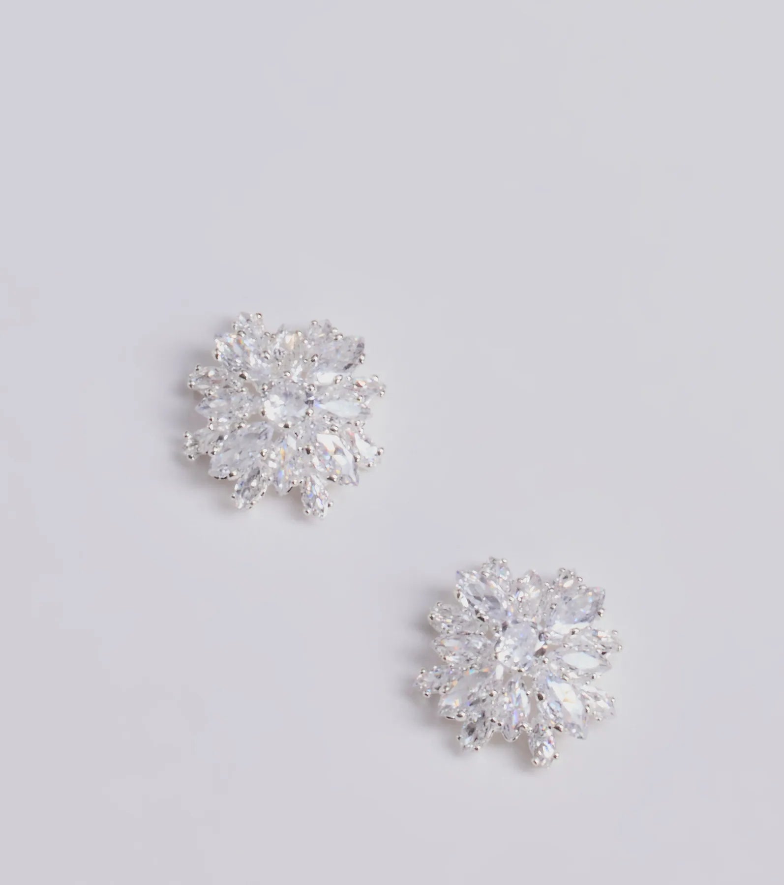 Stud Earrings for Fitness Activities -Luxe Glimmer Rhinestone Cluster Stud Earrings