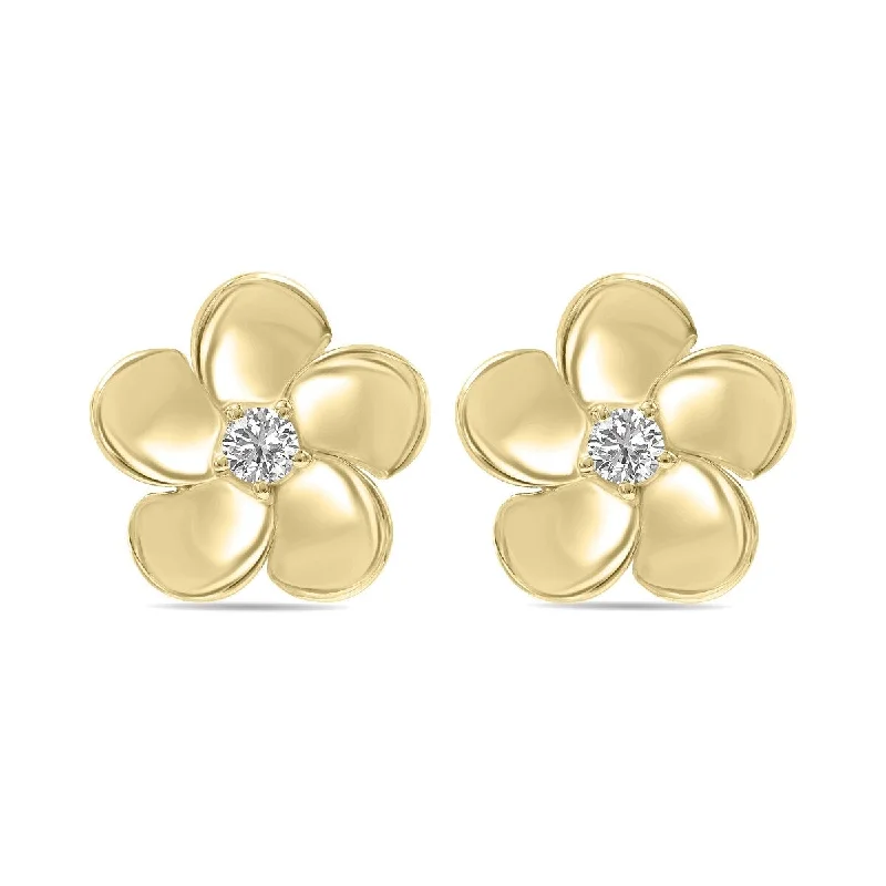 Geometric Stud Earrings for Trend -Marquee 1/3 CTW Lab Grown Diamond Flower Stud Earrings in 10K Yellow Gold (F-G Color, VS1- VS2 Clarity