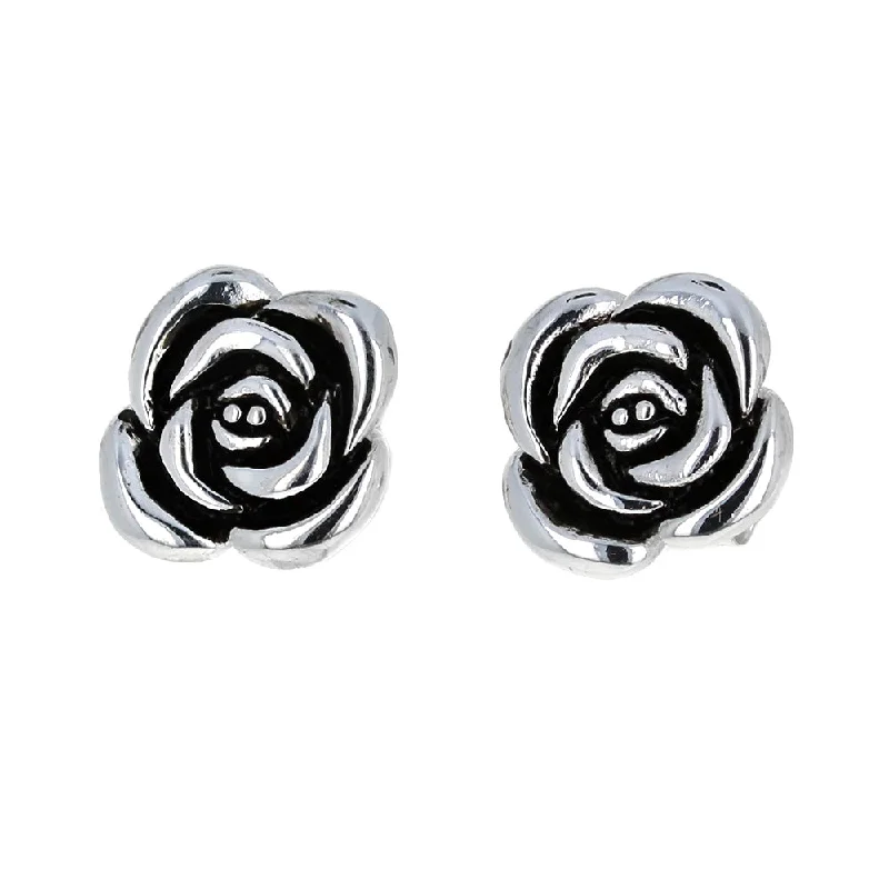 Ethnic Stud Earrings with Tribal Design -Medium Rock N Rose Stud Earrings