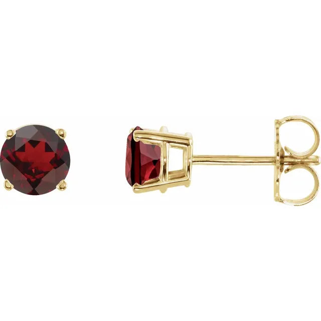 Adjustable Stud Earrings for Custom Fit -Natural Garnet Stud Earrings