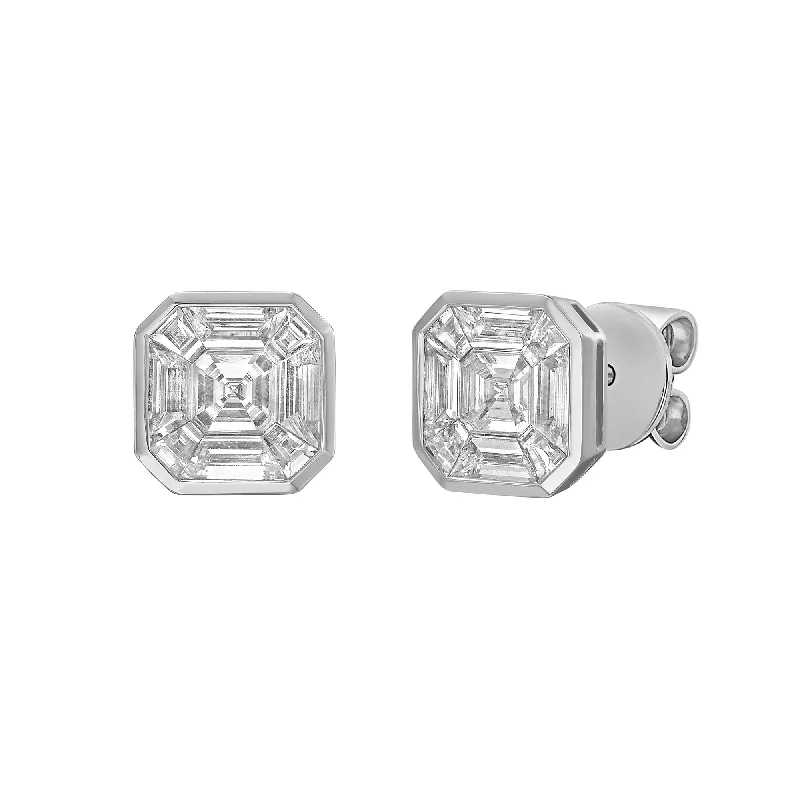 Stud Earrings with Floral Motifs -Paradis Diamond Stud Earrings