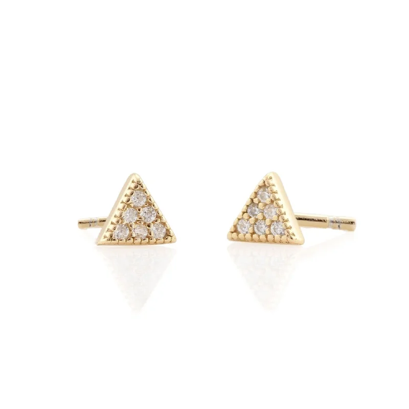 African Stud Earrings with Culture -Triangle Crystal Stud Earrings