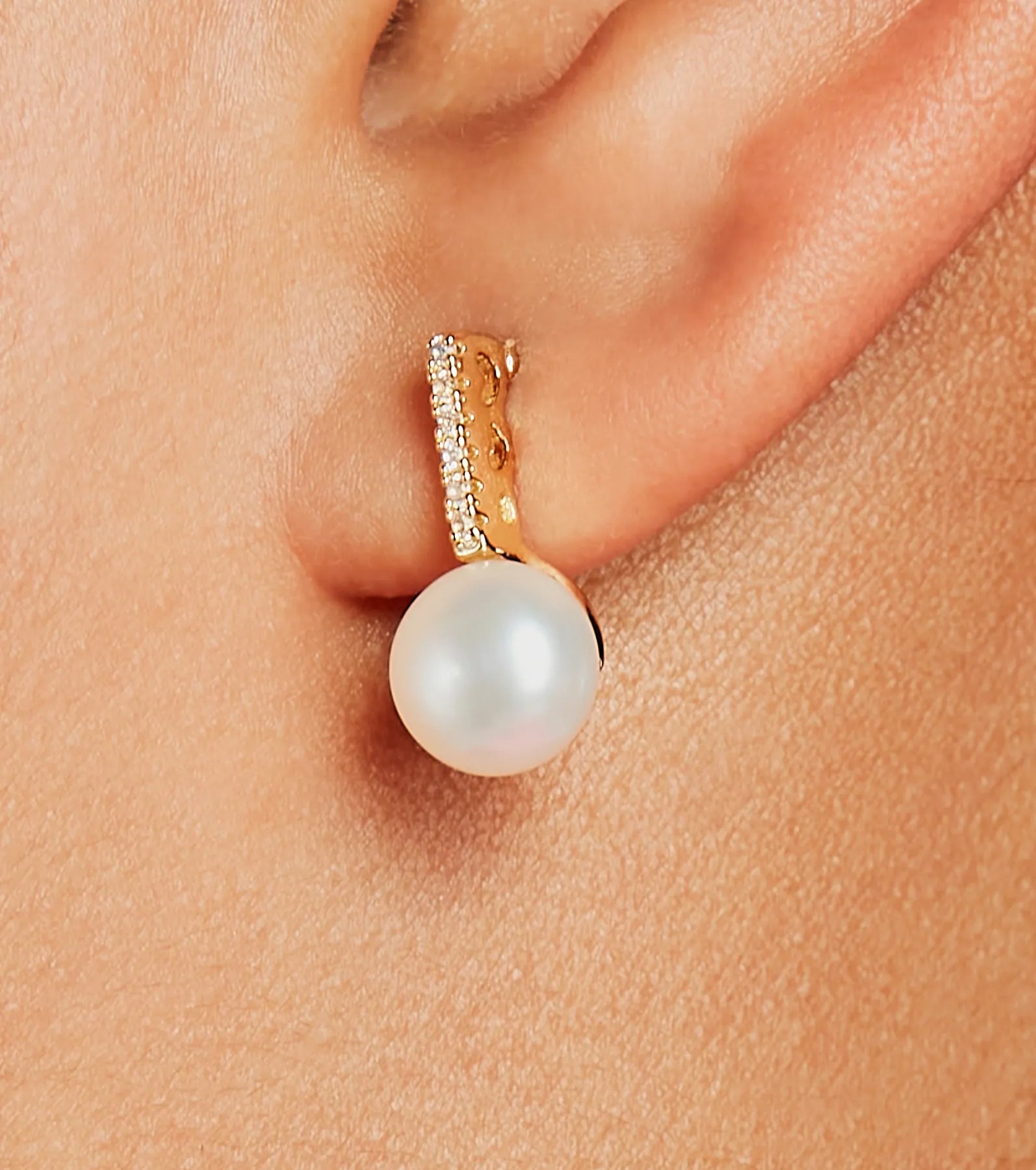 Heavy Duty Stud Earrings for Durability -Sparkling Luxe 14K Gold Plated Pearl Stud Earrings