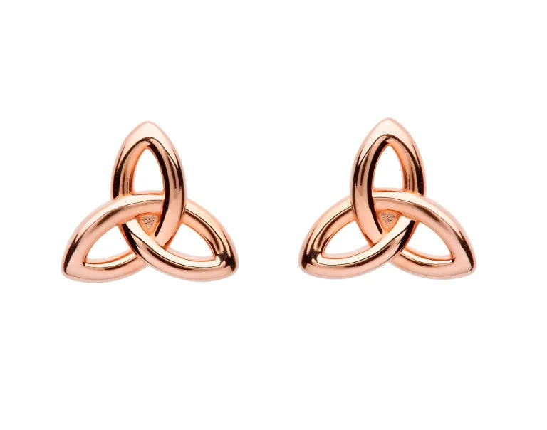 Stud Earrings for Christmas Party -Sterling Silver Trinity Rose Gold Plated Stud Earrings