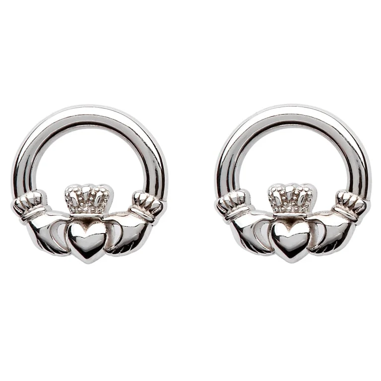 Stud Earrings for Graduation Day -Sterling Silver Claddagh Stud Earrings