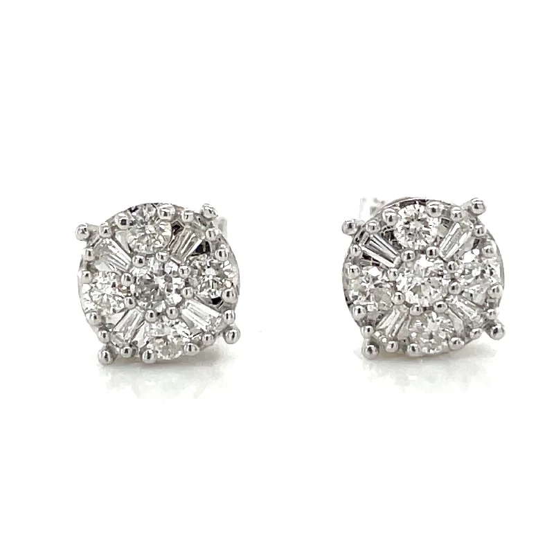 Stud Earrings for Wedding Ceremony -9ct White Gold 0.45ct Earth Grown Diamond Stud Earrings