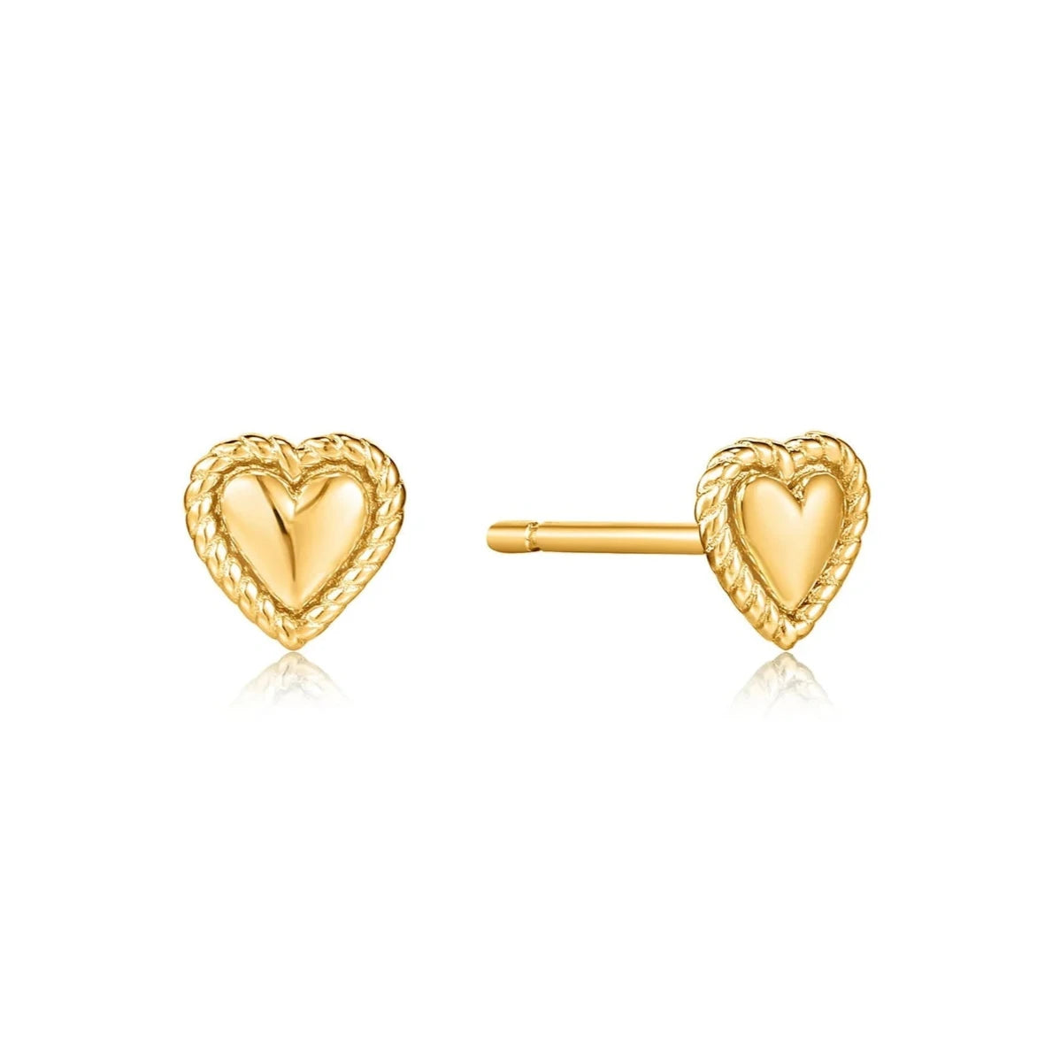 Punk Stud Earrings with Spikes -Ania Haie Gold Rope Heart Stud Earrings