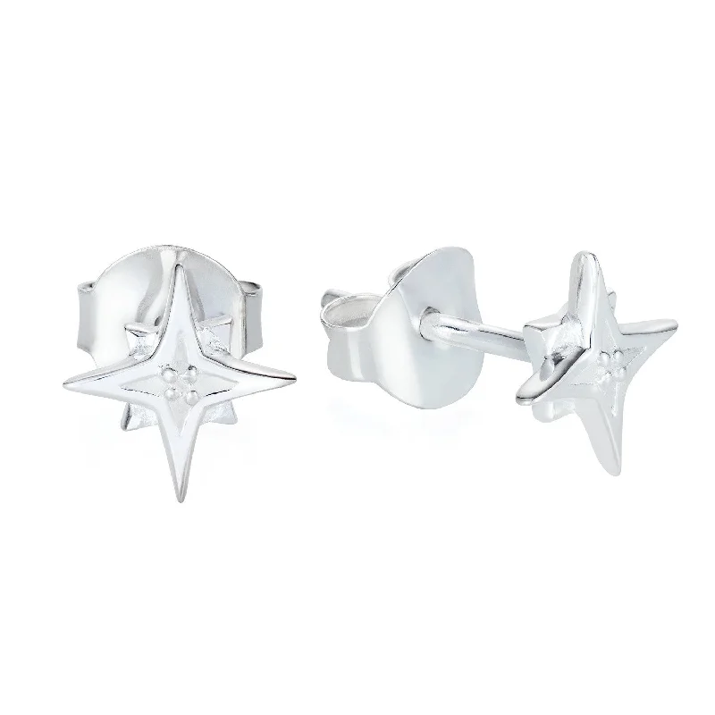 Square Stud Earrings for Modern -Compass Star Stud Earrings by Yasmin Everley