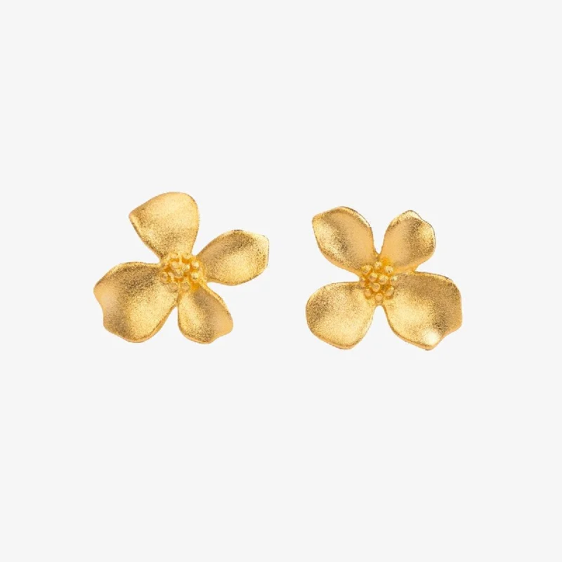 Retro Stud Earrings for Nostalgia -Delicate Gold Flower Stud Earrings | Fine Jewelry Perth