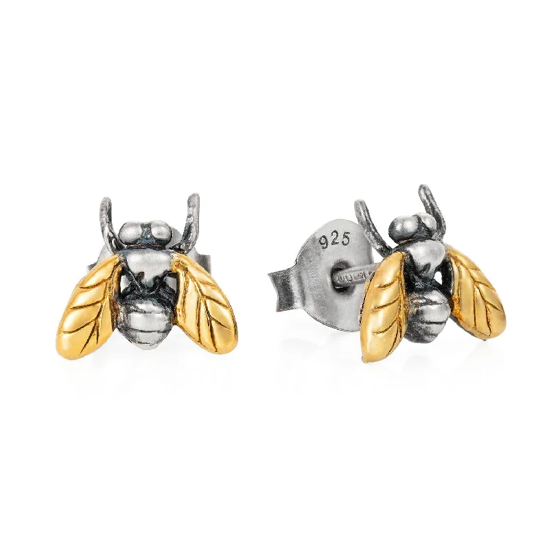 Crystal Stud Earrings for Sparkle -Gilded Little Fly Stud Earrings by Yasmin Everley