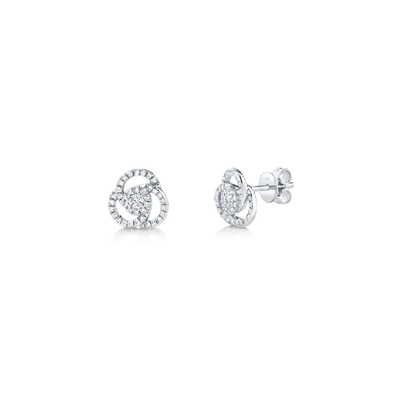 Lightweight Stud Earrings for All Day -Shy Creation Diamond Love Knot Stud Earrings