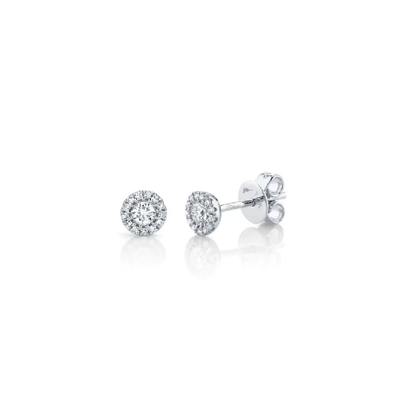 Stud Earrings with Polished Shine -Shy Creation Pave Diamond Stud Earrings