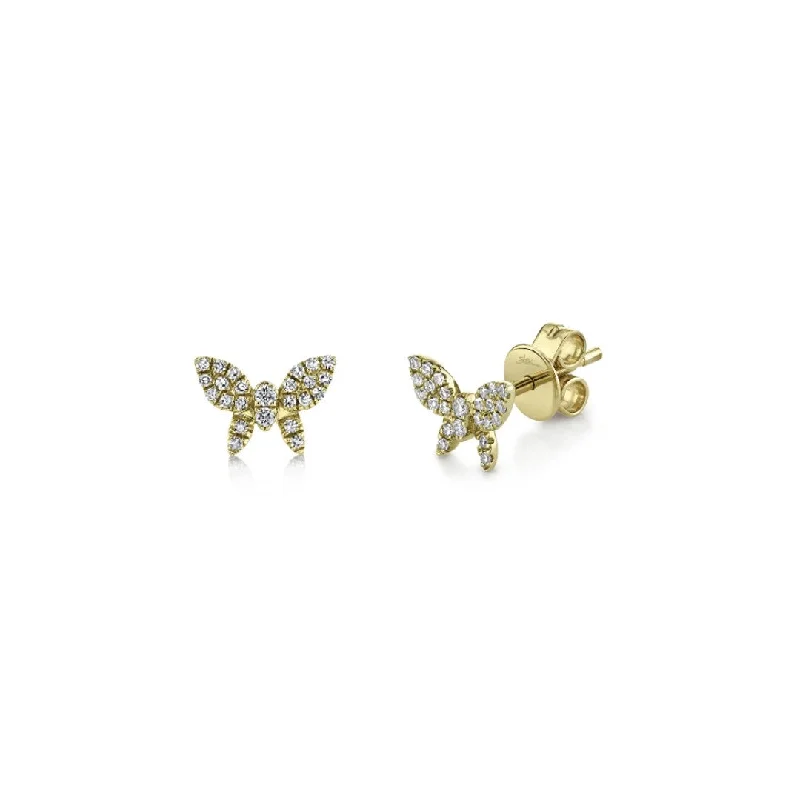 Large Stud Earrings for Statement -Shy Creation Diamond Butterfly Stud Earrings