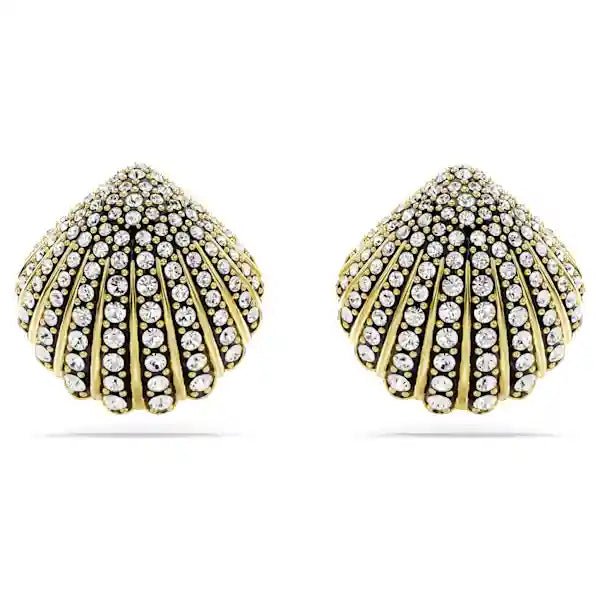 Stud Earrings for Evening Gown -Swarovski Idyllia stud earrings Shell, White, Gold-tone plated 5683970