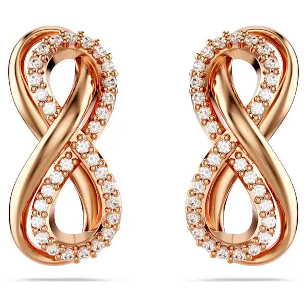 Stud Earrings for Casual Outfit -Swarovski Hyperbola stud earrings Infinity, White, Rose gold-tone plated 5684085