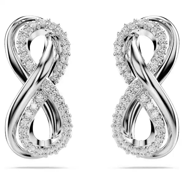 Stud Earrings for Party Look -Swarovski Hyperbola stud earrings Infinity, White, Rhodium plated  5687269