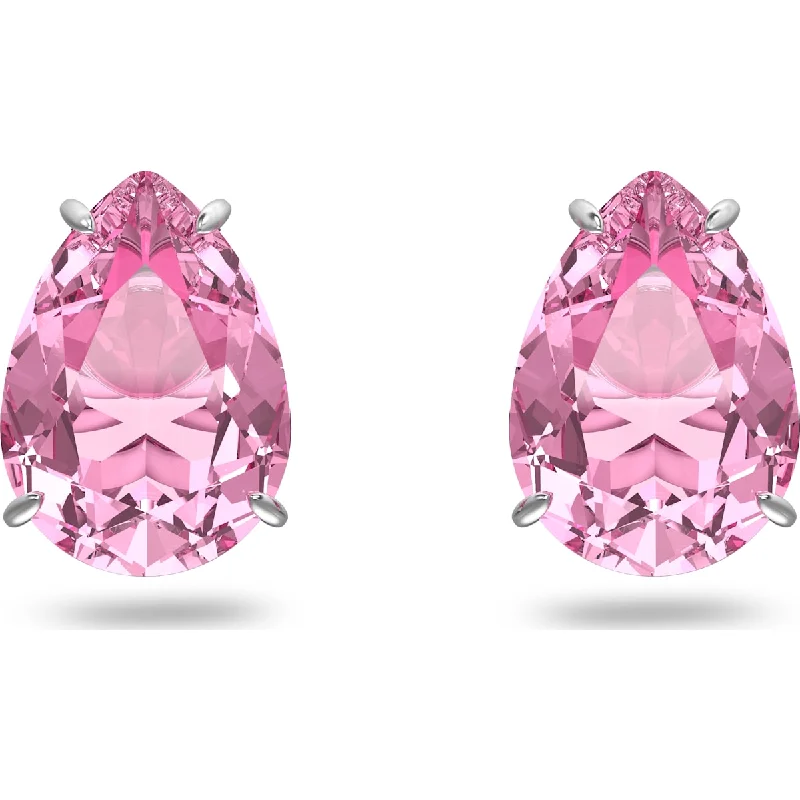 Stud Earrings with Floral Motifs -Swrovski Gema stud earrings, Pink, Rhodium plated 5614455