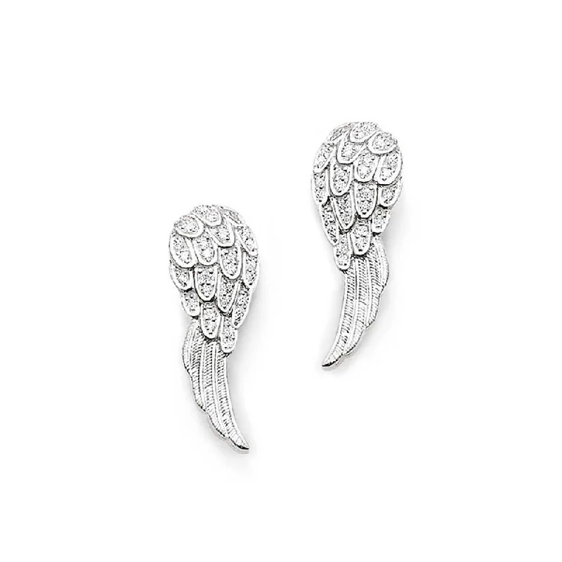 Stud Earrings with Textured Surface -THOMAS SABO Angel Wing Stud Earrings H1723-051-14