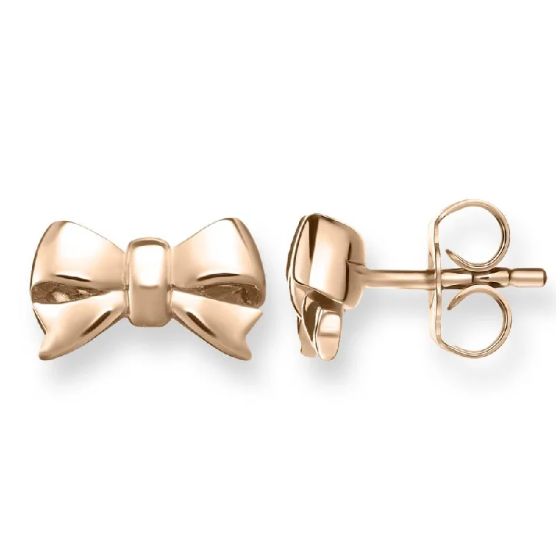 Stud Earrings for Office Wear -Thomas Sabo Rose Gold Plated Bow Stud Earrings H1816-415-12