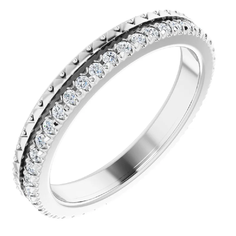 Engagement rings with twisted bands and diamonds -2.75mm 14K White Gold Natural Diamond Eternity Band