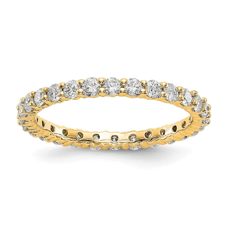 Engagement rings with halo of tiny rubies -2mm 14K Rose, Yellow or White Gold 1.0 Ctw Diamond Eternity Band