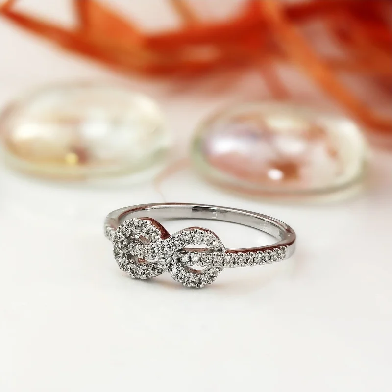 Engagement rings with modern open-band opal -Auriya 1/4ctw Infinity Knot Diamond Ring 10K Gold