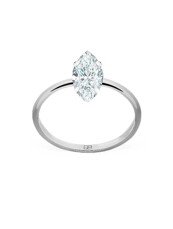 Engagement rings with vine-inspired topaz bands -Promise N°15 18K White Gold Ring w. Diamonds