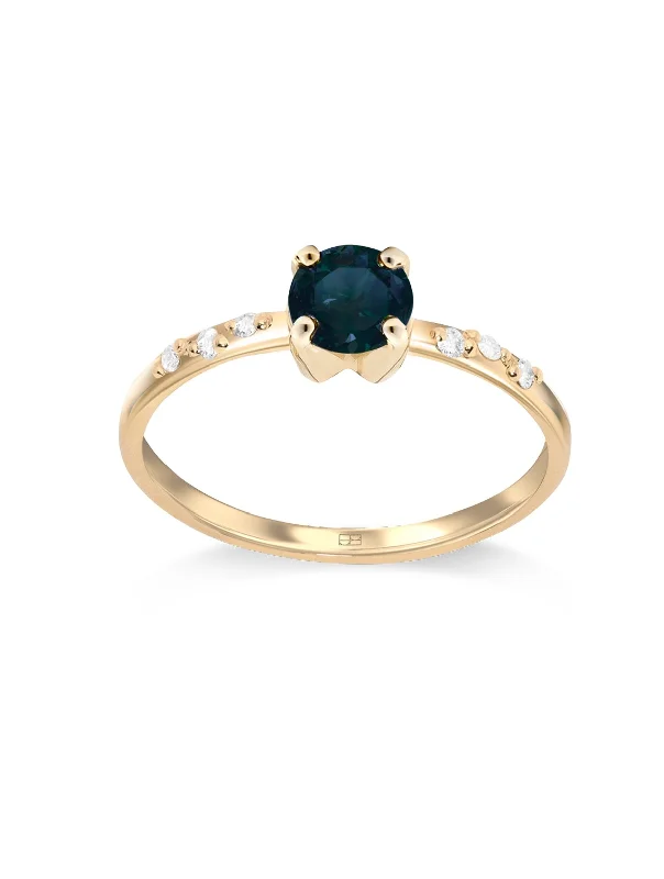 Engagement rings with sleek onyx for contrast -Your Way N°13 18K Gold Ring w. Sapphire & Diamonds