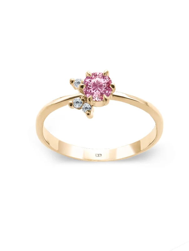 Engagement rings with vintage rose quartz settings -Your Way N°3 18K Gold Ring w. Tourmaline & Diamonds