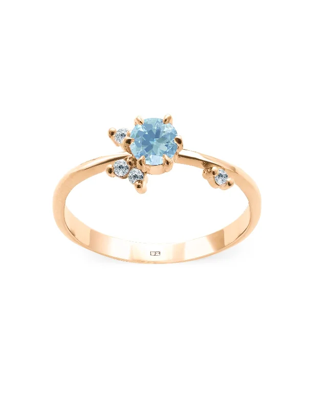 Engagement rings with yellow gold floral halos -Your Way N°8 18K Gold Ring w. Topaz & Diamonds