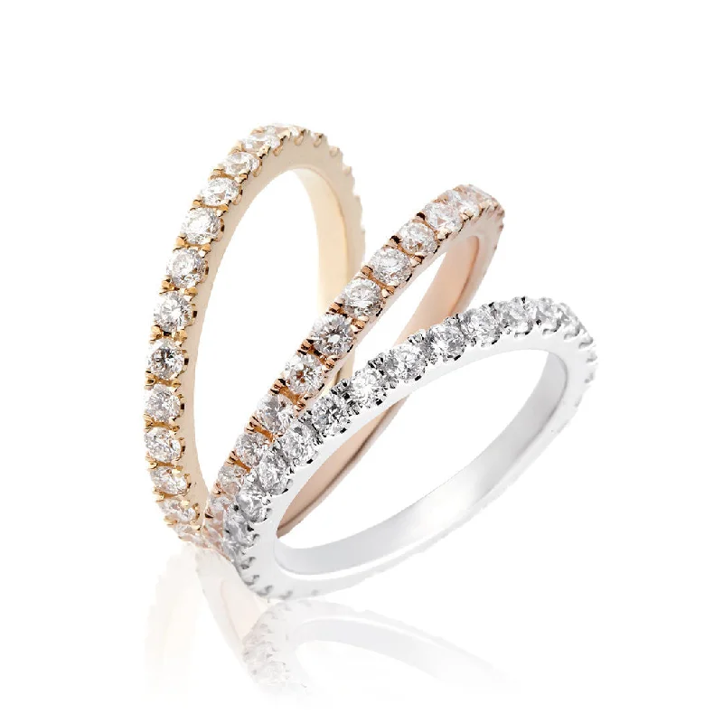 Engagement rings with halo of vibrant citrine -Eternity Alliance 18K Gold, Rosegold or Whitegold Ring w. Diamonds